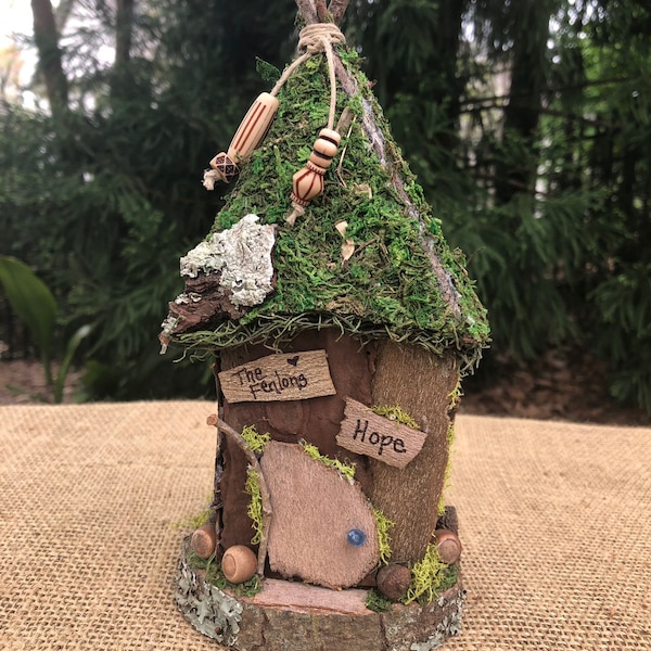 Mini Fairy House, handmade fairy house, personalized gift, custom made gift - Hope (The Fenlons)