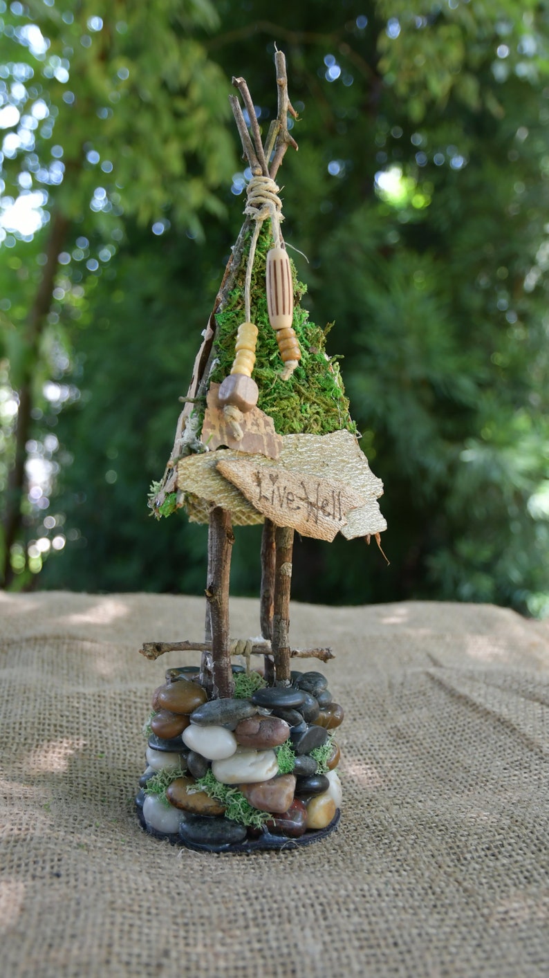 Small Wishing Well Live Well Mini Garden Decoration Etsy