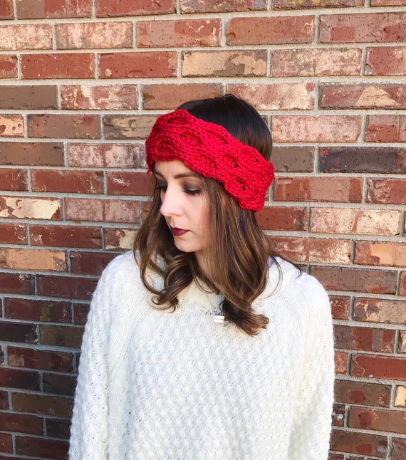 red ear warmer headband