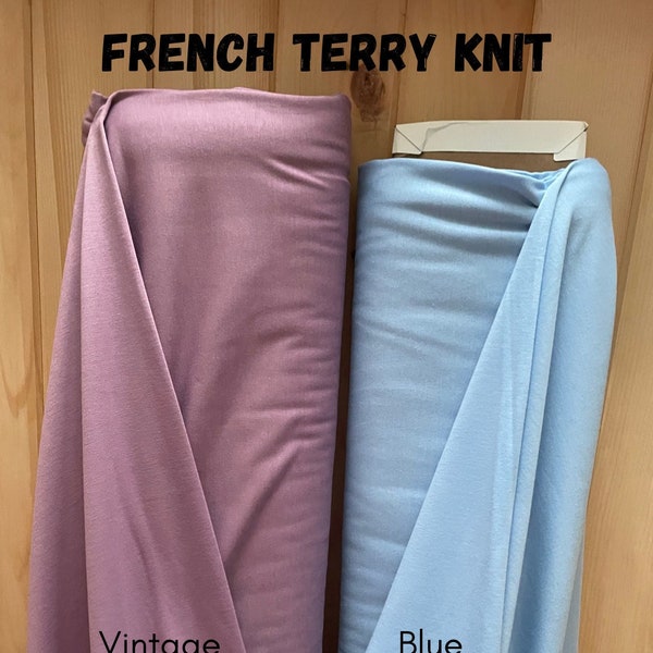 French Terry Knit, Fabric, By The Yard/Half Yard