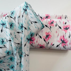 Raina Polyester Fabric, Ramona Floral, By The Yard/ Half Yard