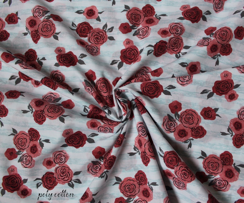 Poly Cotton Fabric by the Yard/ Half Yard Etsy