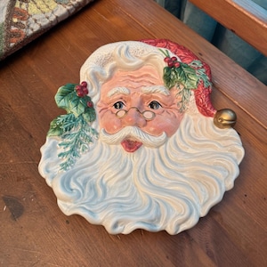 Vintage Fritz & Floyd Classic Old Fashioned Chirstmas Santa Canape / Wall Plate Decor decoration
