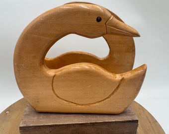 Wooden napkin holder duck goose geese grandma vote cottage core