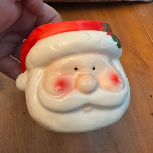 Vintage Santa Clause Planter, Ceramic 3D container