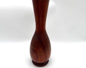 Jarrón de madera torneada Jarrón vintage de madera torneada Jarrón de capullo de madera - Jarrón de tallo único Jarrón de madera - Jarrón de flores secas Decoración del hogar bo natural neutro
