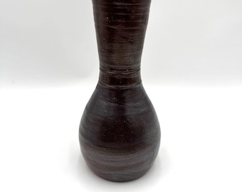 Vintage Bendigo Pottery Vase – Australian Epsomware, Brown Glaze (9")