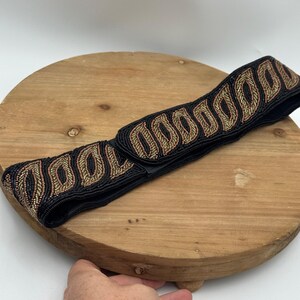Vtg La Regale Black Beaded Belt La Regale Vintage Beaded Belt - Black Gold Silver Fabric  main image 4