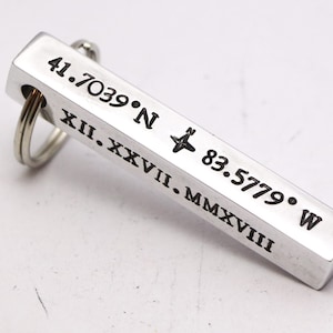Bar keychain,4 sided bar keychain,personalized four sided bar keychain,bar keychain for men, bar keychain gift, drive safe bar keychain