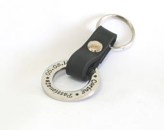 personalized location coordinates keychain -  gps keyring - father gift - anniversary keychain - graduation gift - stainless steel keyring