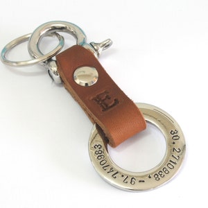 Personalized Keychain , Engraved Keychain , Steel Keychain , Personalized  Gift ,Valentine&#39;s Days, Cute Keychain ,Key ring ,Leather keychain