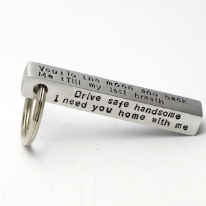 Personalized  keychain- customized keychain for men -coordinates keychain- personalized message- custom bar keychain-keychain for men