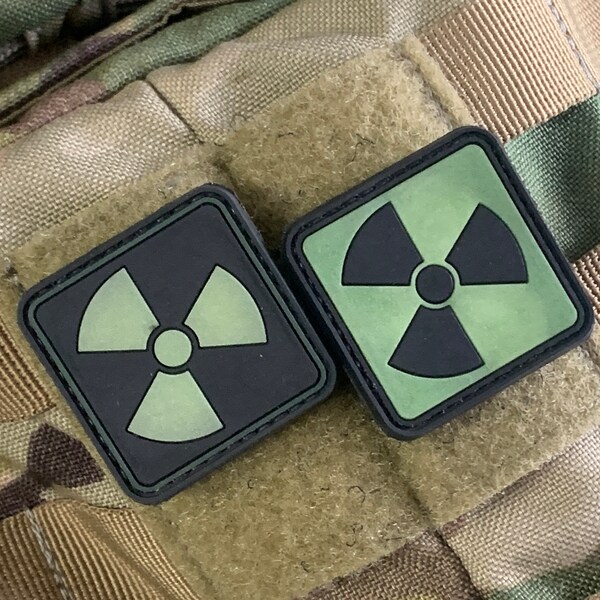 Parche de moral: Diseño de resplandor atómico - PVC duradero con velcro