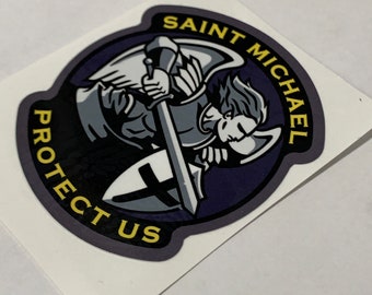 St Saint Michael Patron Saint of Police Cops Decal 4"