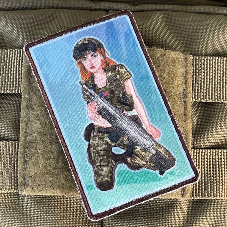 Army Ranger Pinup Girl Embroidered Morale Patch Etsy