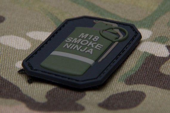 M18 SMOKE NINJA TACTICAL 2D PVC PATCH M18 SMOKE NINJA TACTICAL 2D PVC PATCH