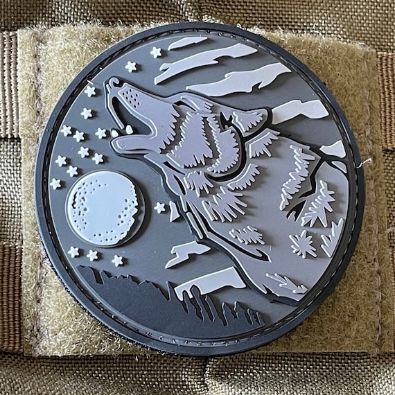 Trois headed wolf pvc airsoft patch 