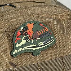 Morale Patch: Born To Kill Design - Durable PVC, Hook Backing