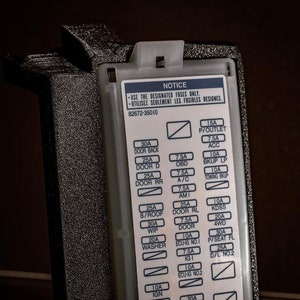 Toyota 55540-12020-04 Fuse Box Cover Toyota 55540-12020-04 Fuse Box Cover