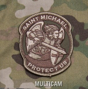thumbnail image 2 of 2Pcs Bluyellow Saint Michael Patch – Embroidered Hook & Loop Military Morale Patch (Green) 2 of 6
