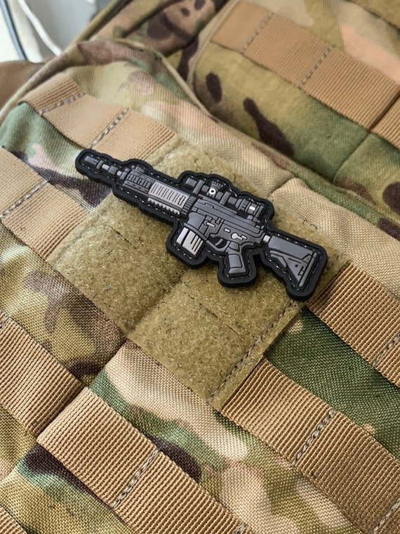 Mini Gun Series PVC Morale Patch: SR25K / Black 