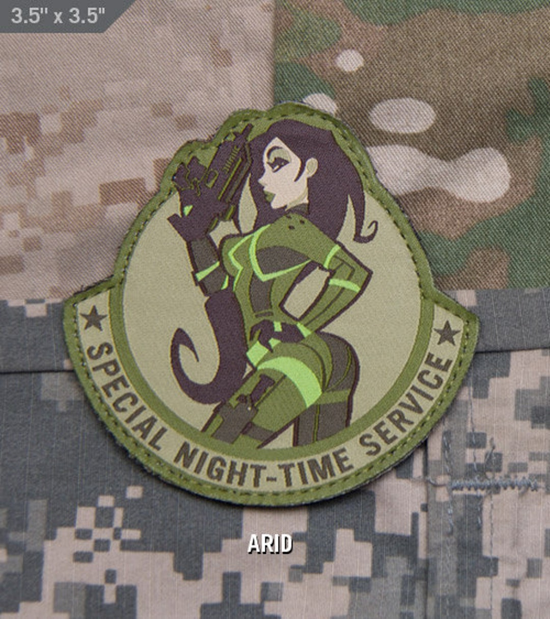 Special Night Time Service Embroidered Morale Patch 