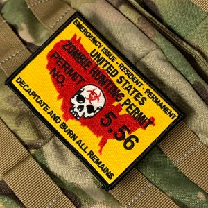 Color Pequeño Hecho En Estados Unidos permiso de caza táctica de Zombie de parche moral
