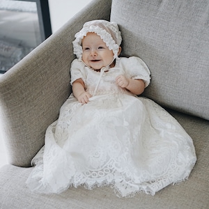 The Paisley Dress for baby christening, baptism, blessing, includes bonnet