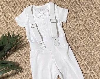 Short Sleeve Baby Boy Baptism, Christening, Blessing, Wedding Outfit, Short Sleeve Tuxedo