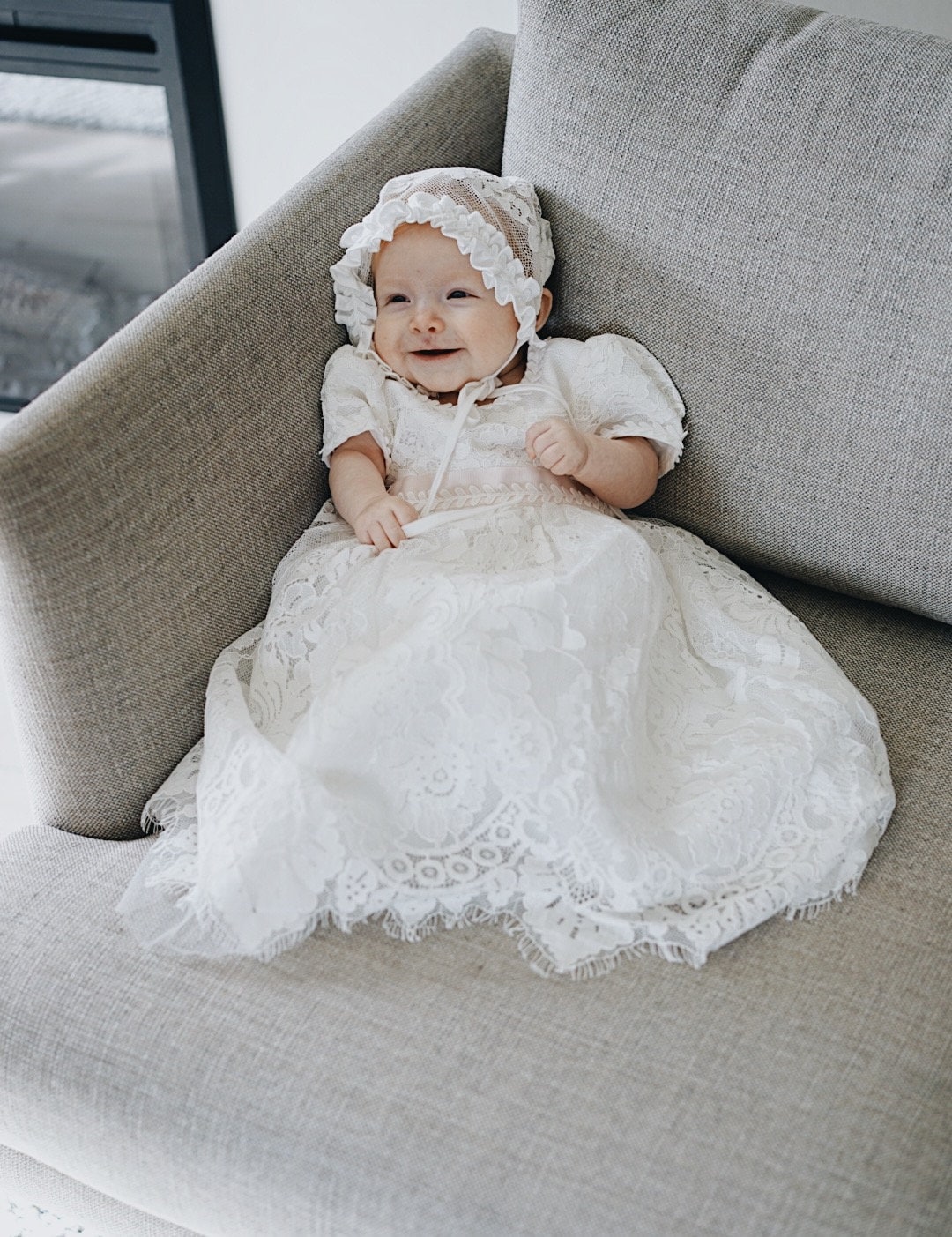 Girls Dresses Christening Gowns Newborn Babies Baptism Clothes Princess  Long Sleeve Sleeping Suit with Hair Band - China Baby Clothes and Overall  Dress price