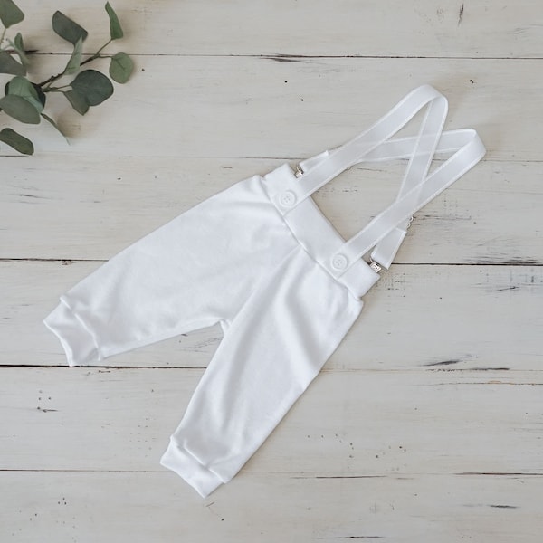 Pants or shorts & Suspenders only for Baby Boy Blessing, Christening, Baptism, Wedding Outfit, Tuxedo