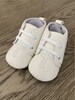 Baby Boy Shoes, White Leather Oxfords with Embroidered Cross for Baptism, Christening, Dedications 