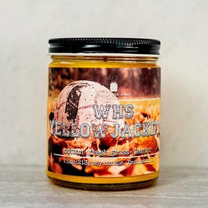 WHS Yellowjackets | Cotton, Fresh Grass + Leather | Fandom TV Soy Candle Yellow Jackets