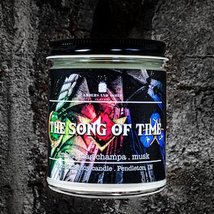 Song of Time | Amber, Nag Champa + Musk | Fandom Video Game The Legend of Zelda TLOZ Ocarina of Time Song of Time Soy Candle