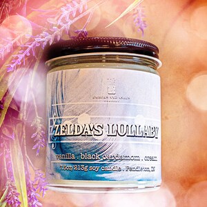 Zelda&#39;s Lullaby | Vanilla, Black Cardamom + Cream | Fandom Video Game The Legend of Zelda TLOZ Ocarina of Time Zelda&#39;s Lullaby Soy Candle