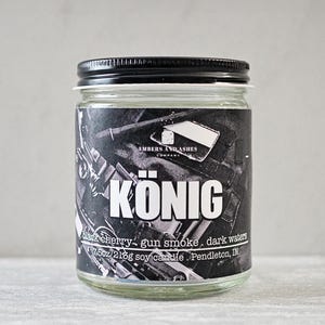 König | Black Cherry, Gun Smoke + Dark Waters | Fandom Video Game Character Soy Candle
