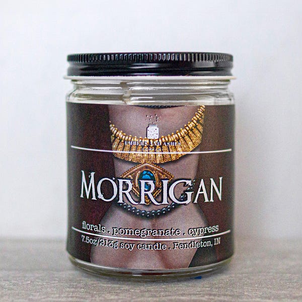 Morrigan | Florals, Pomegranate + Cypress  | Fandom Geek Video Game Dragon Age Witch of the Wilds Inspired Soy Candles