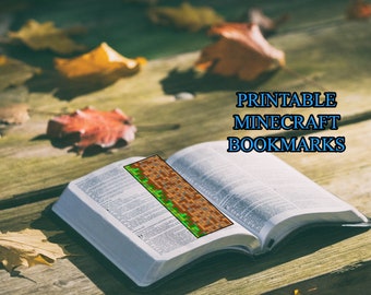 Minecraft Printable PDF Bookmarks Digital Download - Etsy