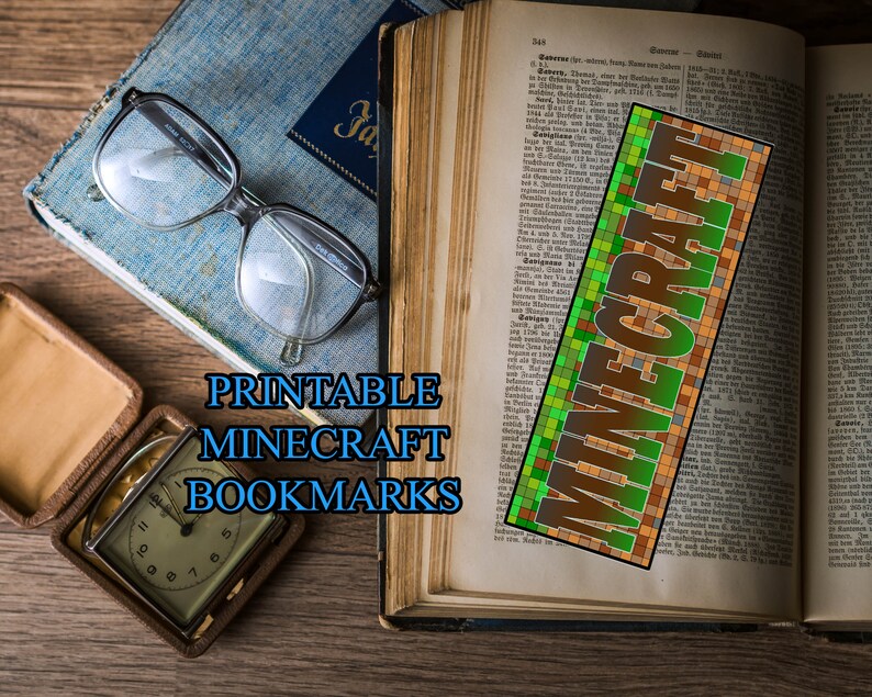 Minecraft Printable PDF Bookmarks, Digital Download Etsy