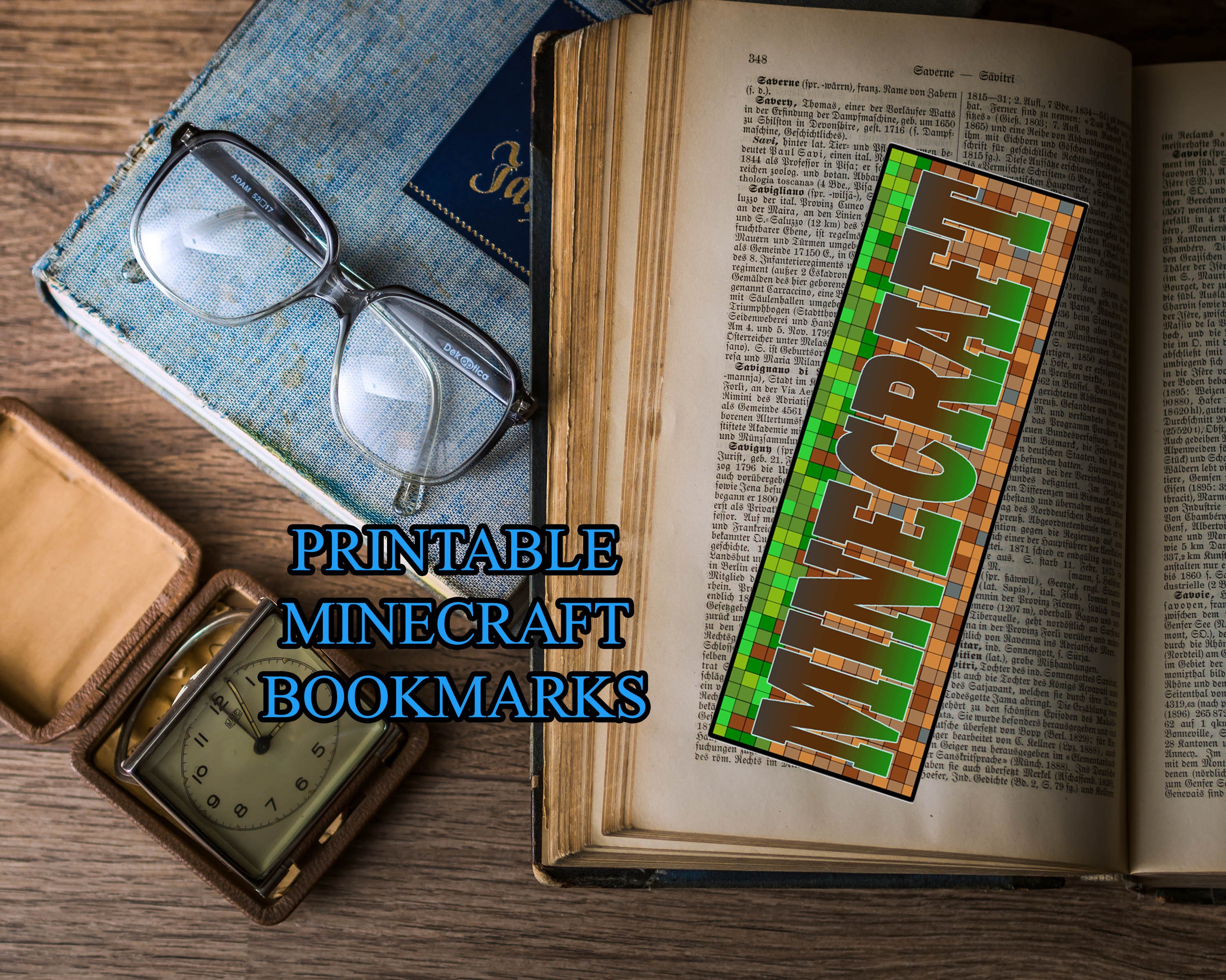 Minecraft Printable PDF Bookmarks Digital Download - Etsy