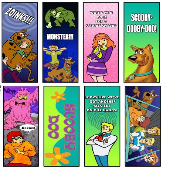 8 Scooby Doo Printable PDF Bookmarks Set Digital Download Etsy