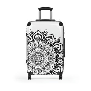 Mandala Suitcases - Black and White