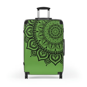 Mandala Suitcases - Black and Green