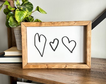 Handwritten Heart Sign- Laser Cut, Wooden Sign, 3D, Neutral, Home Decor, Sentimental, Personalized
