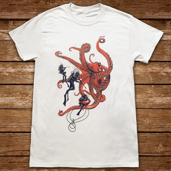 Deep Sea Octopus Scuba Diver Diving T-Shirt Deep Sea Octopus Scuba Diver Diving T-Shirt
