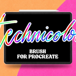 Technicolor Calligraphy Brush: Multicolored Lettering for Procreate (Digital Download)