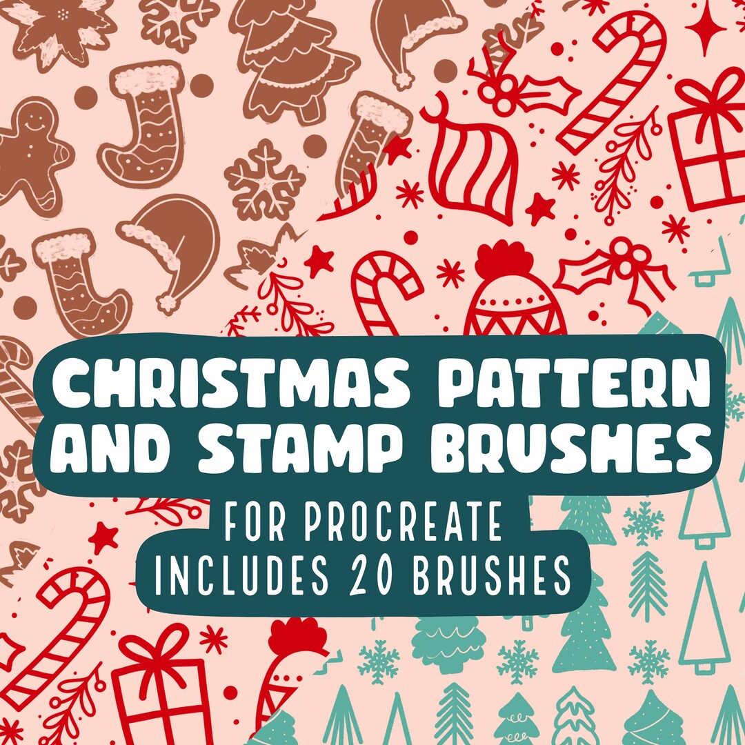 Procreate Christmas Brushes | Candy Cane Brush | Christmas Lights ...