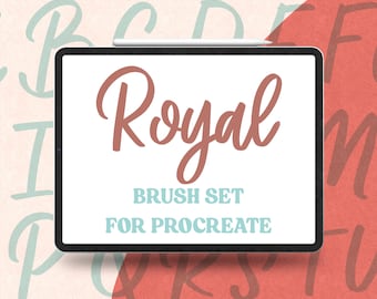 Royal Calligraphy Brush for Procreate + Worksheet (Digital Download)