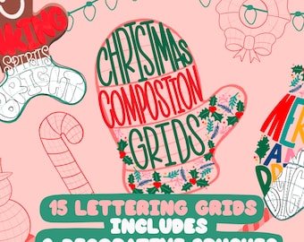 Procreate Christmas Lettering Grids: Brush Set (Digital Download)