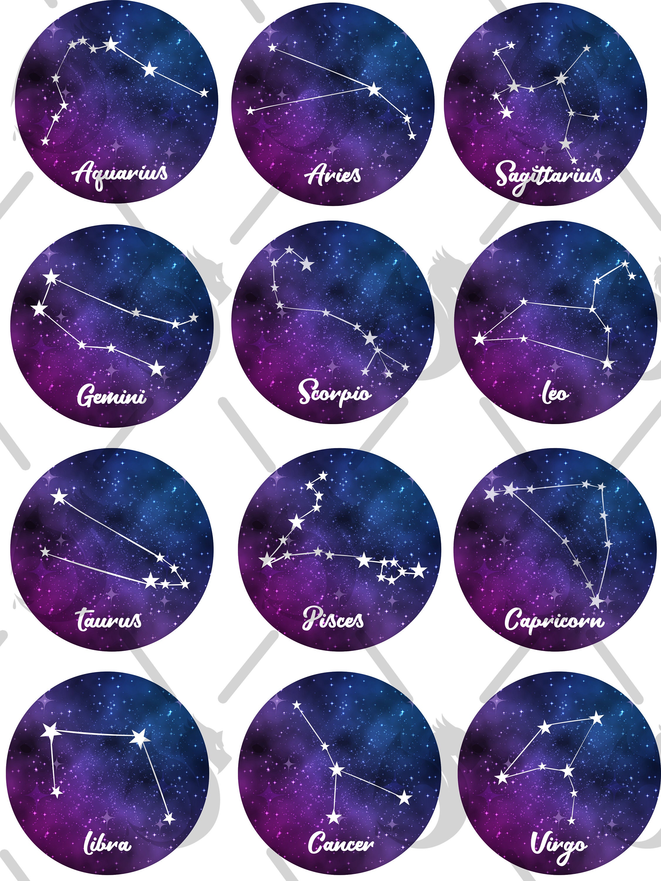 Zodiac Stickers Zodiac signs zodiac star astrology sign Etsy